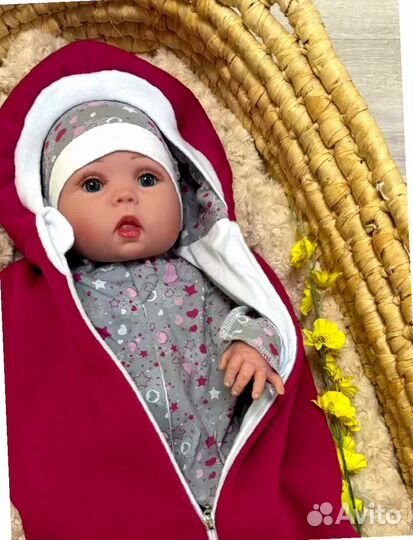 Конверт на выписку новорожденного комплект весенне-летний (малиново-красный)