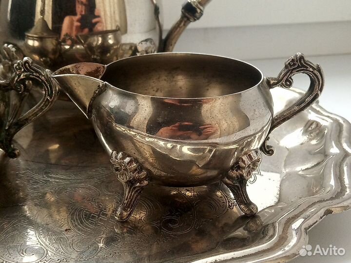 Чайный сервиз. серебрение. европа. середина 20 век