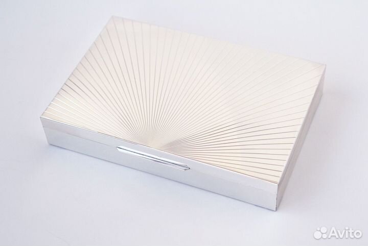 Коробка для сигар Серебро Арт деко Италия Винтаж