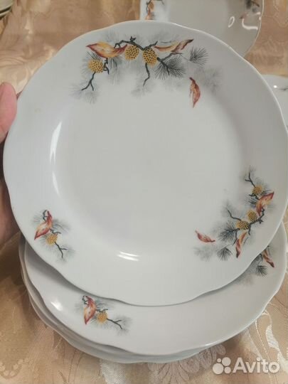 Тарелки Коралл Китай, разные