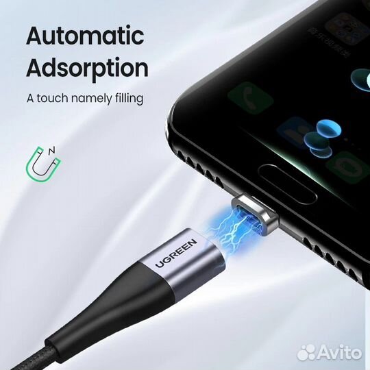 Ugreen 3А магнитные кабели быстрая зарядка Новые