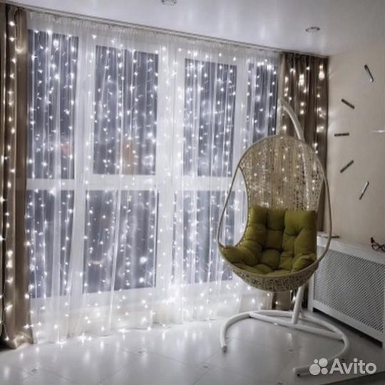 Гирлянда штора. Гирлянда занавес