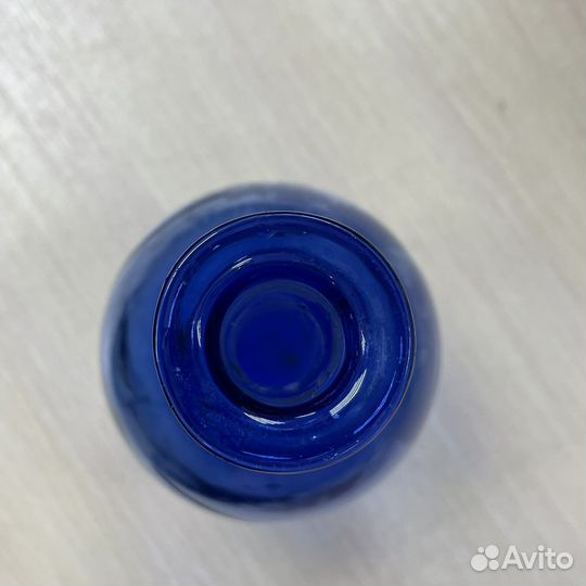 Штоф графин синий резное стекло СССР (Сзр)