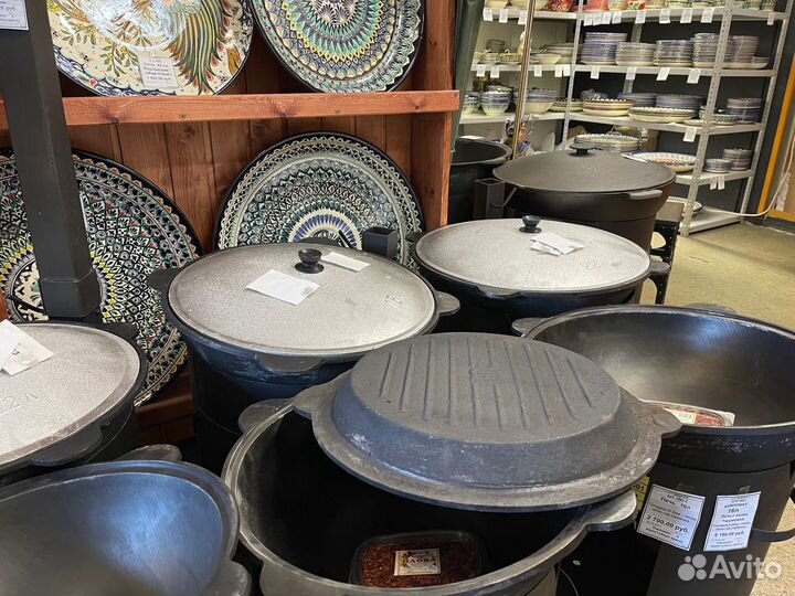 Крышка сковородка чугунная на казан 12 литров