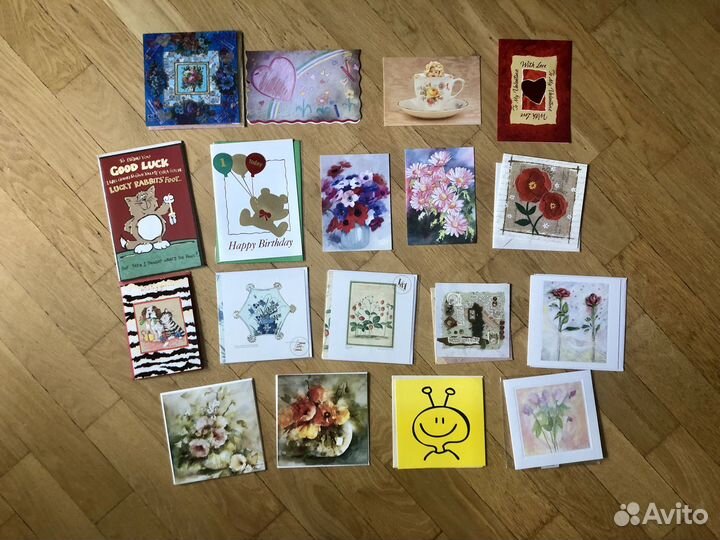 Винтажные британские открытки и стикеры