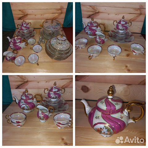 Сервиз Мадонна Паутинка и Розовая Лента гдр