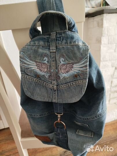 Рюкзак женский джинсовый ручной работы б/у