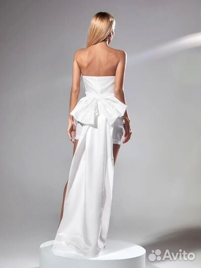 Вечернее платье с бантом прокат