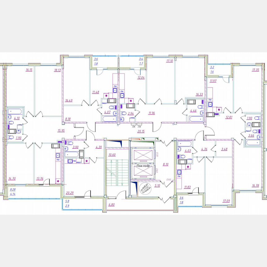 2-к. квартира, 66,1 м², 3/12 эт.
