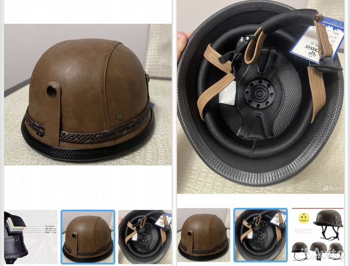 Открытый ретро мотошлем под немецкий