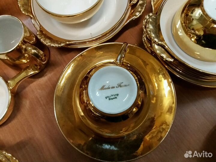 Сервиз французский антикварный золотой Арт Деко