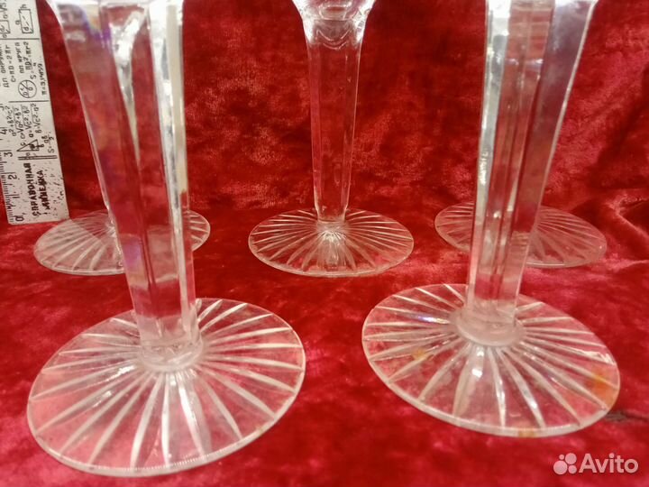 Хрустальные фужеры 5 штук 20 см