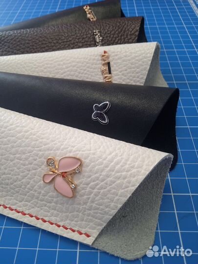 Чехол для очков, натуральная кожа, ручная работа