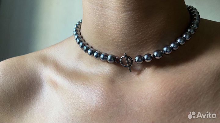 Чокер металл бусы металлические