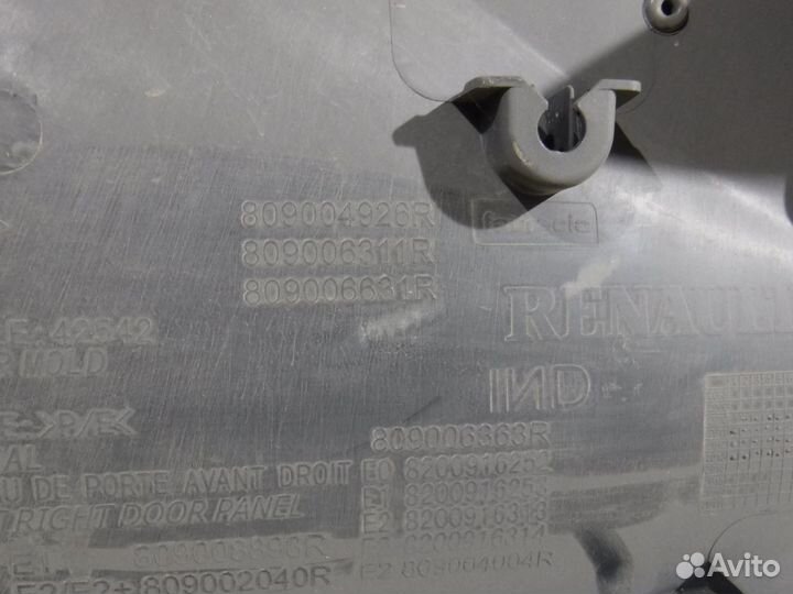 Обшивка передней правой двери Renault Duster 10-21