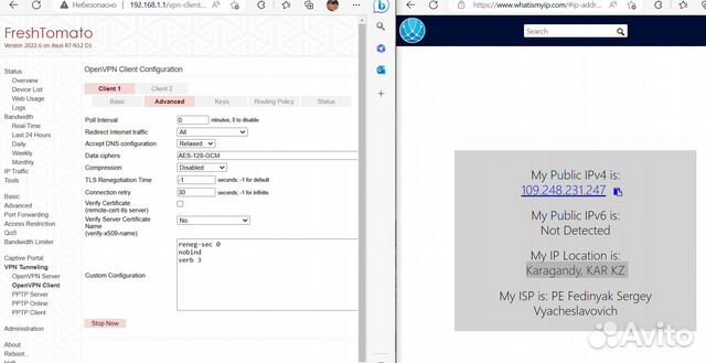 Openvpn Wi-Fi маршрутизатор asus RT-N12 VP B1