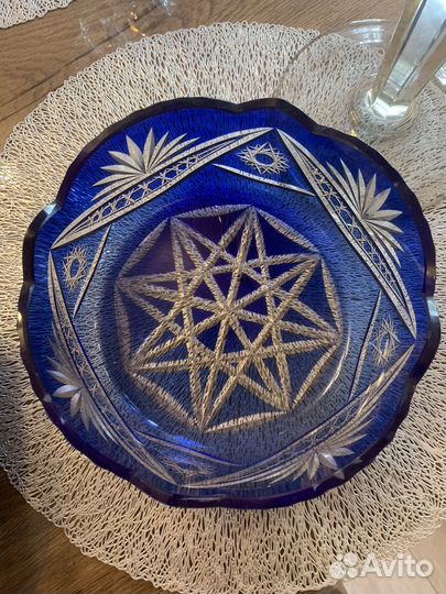 Салатник цветное стекло СССР