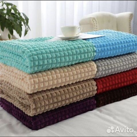 Плед двухсторонний бежевый