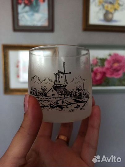 Винтажный графин для виски с бокалами