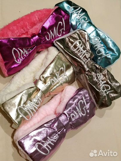 Мягкие косметические повязки Бант с эко - кожей