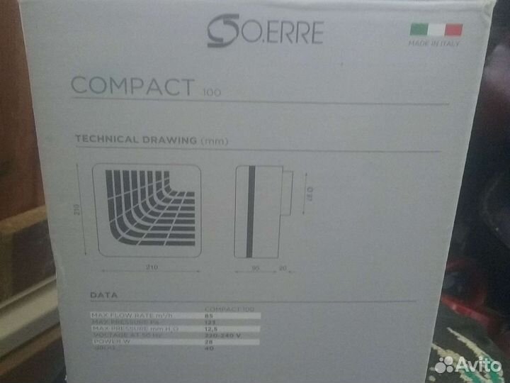 Вентилятор вытяжной. Италия