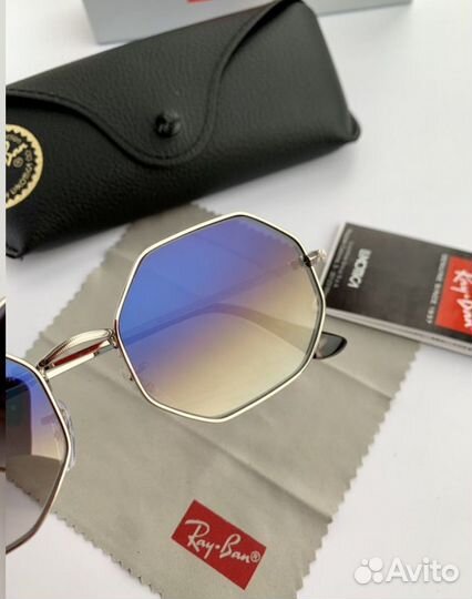 Очки ray ban octagon голубые
