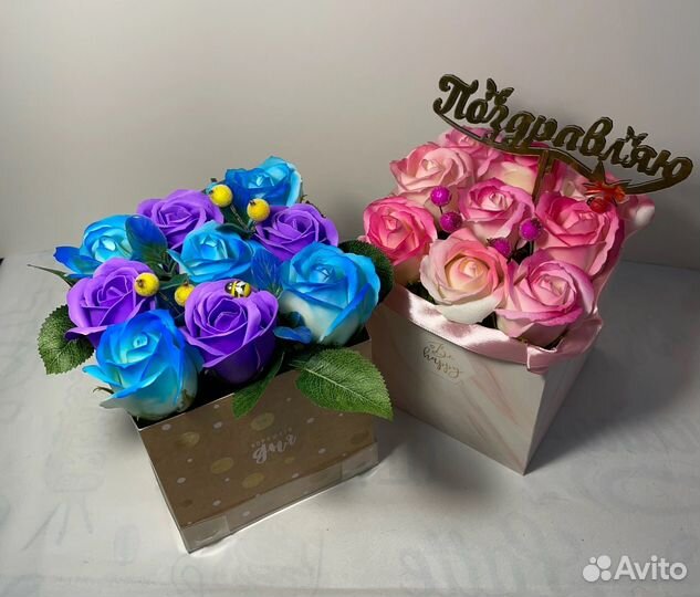 Букет из мыльных роз