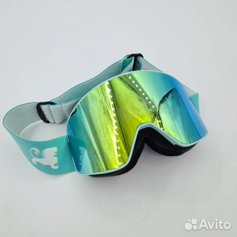 Очки детские горнолыжные, сноуборд, бирюзовые