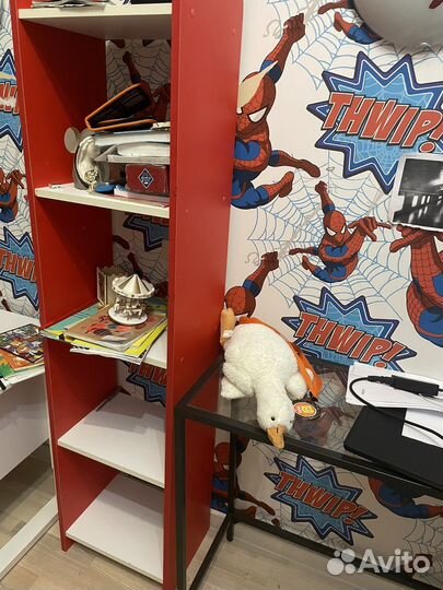 Двухъярусная кровать автобус и стеллаж