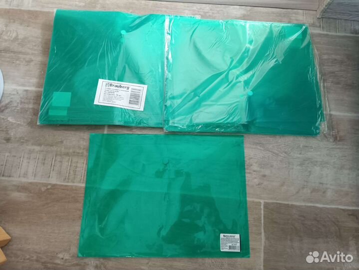 Новые папки конверты с кнопкой формат А4 Brauberg