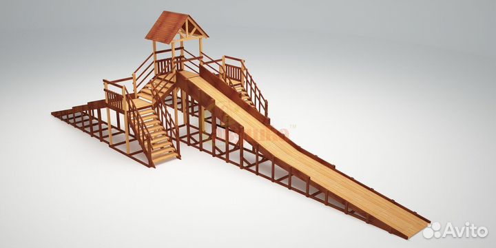 Зимняя деревянная горка Зима-11