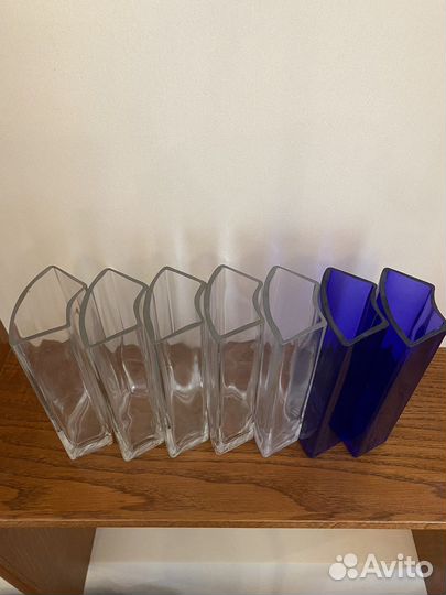 Набор ваз стекло 7 шт фигурные