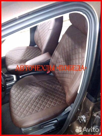 Чехлы Volkswagen Polo 5 Sd из экокожи шоколадные