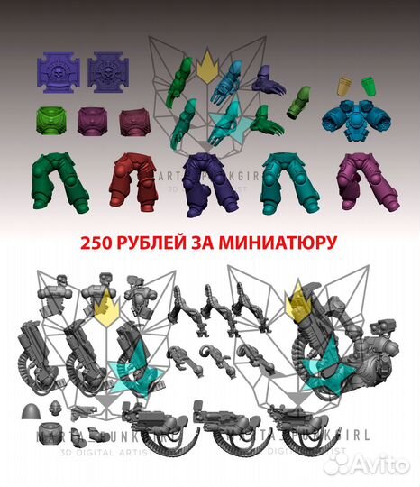 Warhammer миниатюры Space Marines 3D печать ч1