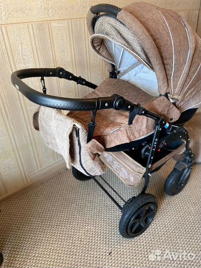 Коляска 2 в 1 Zipy коричневый/лен + автокрессло