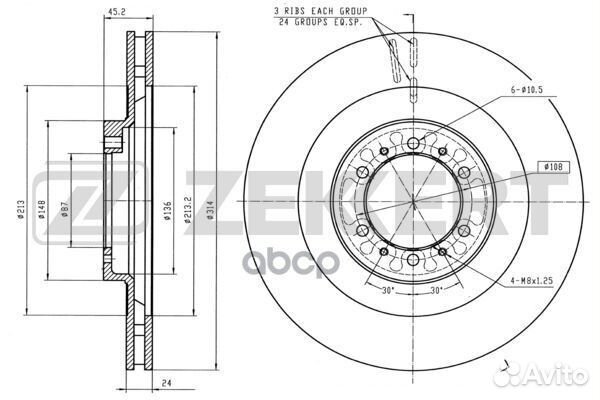 Диск торм. перед. Mitsubishi L200 III 01- Paje