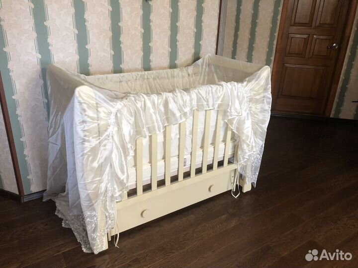 Детская кроватка Лель Лаванда со всем необходимым