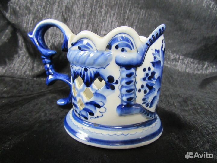 Подстаканник гжель с ложкой