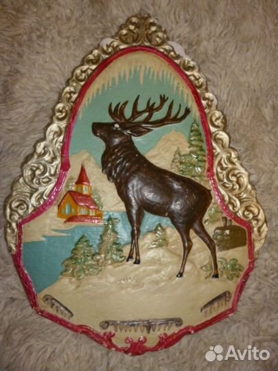 Олень на гипсе, ручная работа