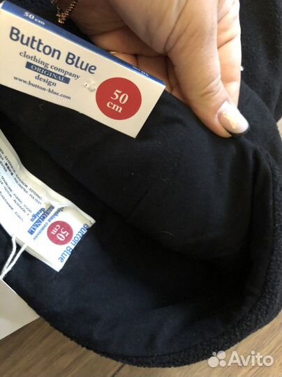 Шапки детские зимние с ушками button blue