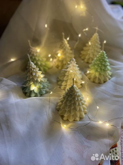 Новогодняя свеча елка из пчелиного воска