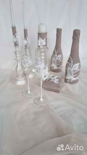 Свадебный набор фужеры шкатулка