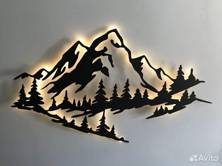 Необычное панно горы с подсветкой