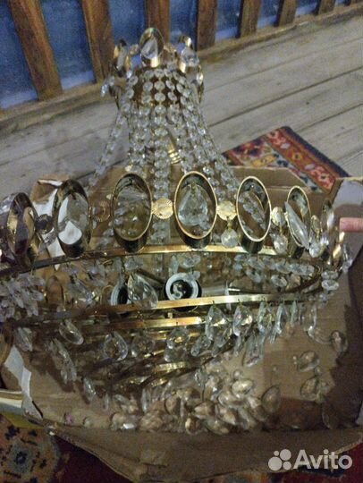 Светильник люстра хрустальная винтаж