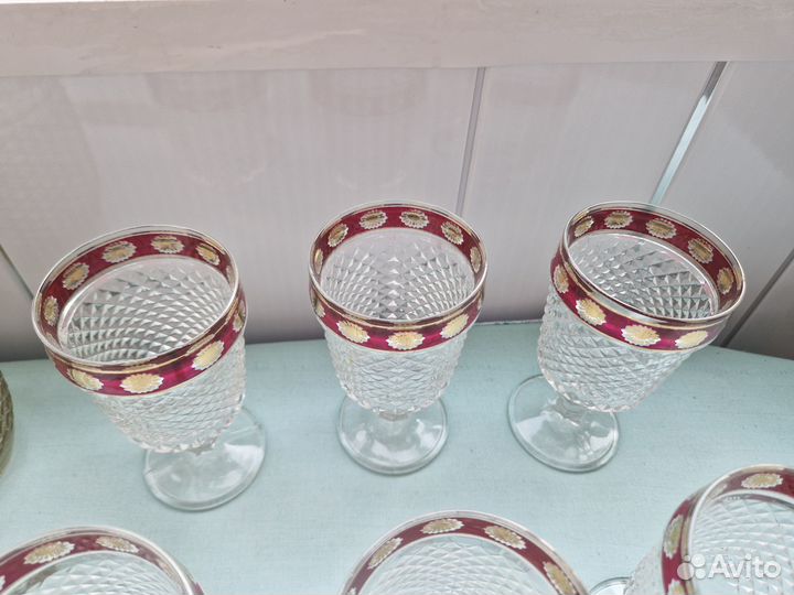 Набор графины фужеры серебро СССР посуда раритет