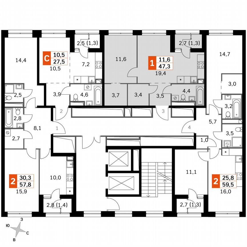 1-к. квартира, 47,5 м², 19/19 эт.