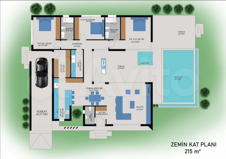 Дом 177 м² на участке 713 м² (Кипр)