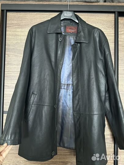 Кожаная куртка удлиненная 56 размер