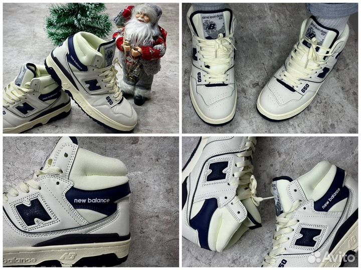 Зимние Кроссовки New Balance 650 Бежевые Синие Нов