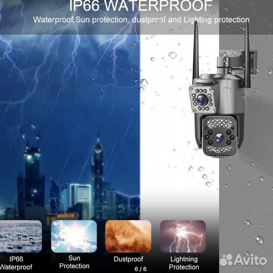 Уличная камера двойная 4G SIM датчик движения,4MP